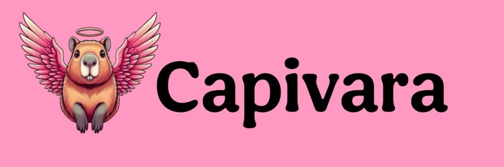 Capivara com asas ao lado do nome capivara